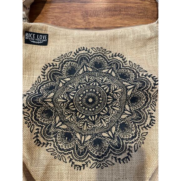 Rice Love Artist Series Mandala Crossbody Bag – Boho Chic Fair Trade Style - Picture 3 of 10
